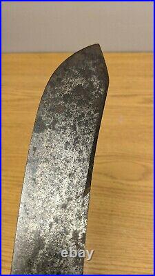 Vintage FOSTER BROS. Carbon Steel Chef's Butcher Knife Bull Nose Blade Machete