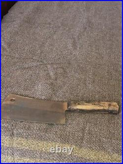 Vintage Foster Bros Solid Steel Butchers Knife Meat Cleaver Foster Brother 2190