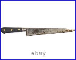 Vintage French Knife LARGE Antique Butcher Knife M Pouzet 1878 Trompette Steel