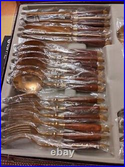 Vintage Furst Besteck Lord Nelson Rosewood and Bronze 36 Piece Set Never Used