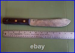 Vintage GOODELL COMPANY Carbon Steel Bull-Nose Butcher Knife 12 Long, 7 Blade