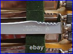 Vintage Gimbels Genuine Stag Horn Steak Knives Sheffield England, Exquisite Set