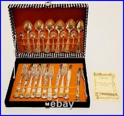 Vintage Italian 24 Piece 6 Place Setting Silver Plated Cutlery Set