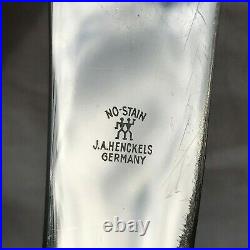 Vintage J. A. Henckels Knife Stag Carved Antler Germany Sterling carving set