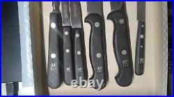 Vintage JA Henckels Twin Works Superfection Knife set with wall hanger