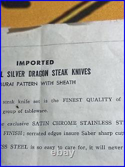 Vintage Japanese Steak Knifes Hand Painted