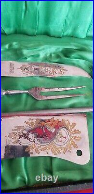 Vintage KLA-TRA-SO Solingen Germany Cutlery Set Stainless Antler Handle With Case