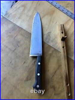 Vintage KNIFE Chef Butcher DEXTER 48910 Carbon Steel 10Blade, Sharp By Hand, wood