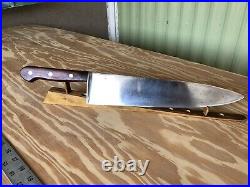 Vintage KNIFE Chef Butcher DEXTER 48912 Carbon Steel 12 Blade, Sharp By Hand