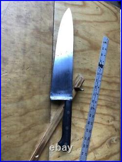 Vintage KNIFE DEXTER 48912, chefs Butchers, 12 Carbon Steel Blade, Sharp By Hand