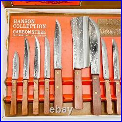 Vintage Knife Hanson Collection 10 Piece Carbon Steel Made Taiwan Complete Set