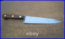 Vintage LAMSON Hand-forged Carbon Steel Chef Knife withRAZOR SHARP 8.25 Blade