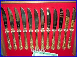 Vintage Lifetime Cutlery Stainless 23K Gold Electroplated 78 Piece Set with Box