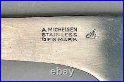 Vintage MCM Arne Jacobsen Denmark Stainless Steel Flatware Original Box 77 pcs