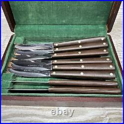 Vintage No. 47 Cutco Straight Edge Knives with Wooden Case Set of 8