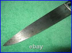 Vintage Professional Sabatier Chefs Knife, Carbon Steel, Wood Handle, 8 Blade