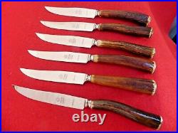 Vintage Puma Germany set of six STAG mint in box stainless steak knives