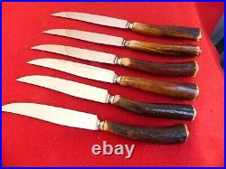 Vintage Puma Germany set of six STAG mint in box stainless steak knives
