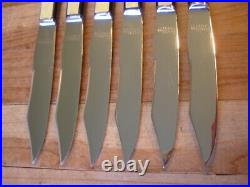 Vintage Russell Steak Butter Knives Knife Cracked Ice Handles Stainless Cutlery