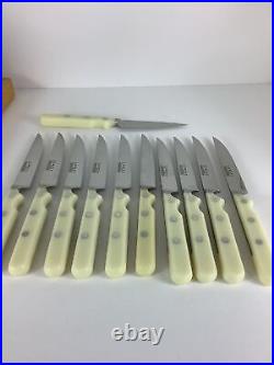 Vintage Set Of 11 CP France Steak Knives With Wood Case