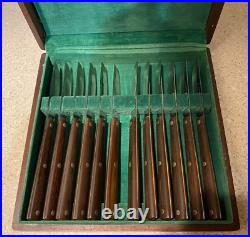 Vintage Set Of 12 Cutco #47 Steak Knives + Wooden Presentation Case