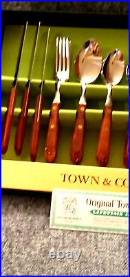 Vintage Town And Country Stainless Flatware By Washington Forge set for 6. New
