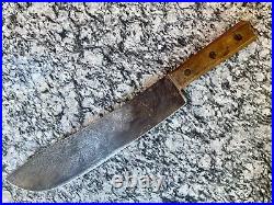 Vintage Unmarked Butchers Lamb Splitter Cleaver Knife 12 Sharp Carbon Steel