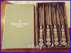 Vintage Waterford Crystal Steak Knives in Original Box 4 Piece Set Signed