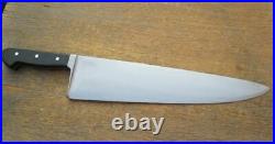 Vintage Wusthof MONSTER Chef Knife WIDE, HEAVY 14.25 Blade withEbony RAZOR KEEN