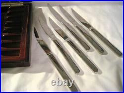 Vintage Wusthof Trident set of 6 steak knives in redwood case