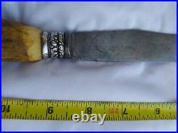 Vintage carving knife set with Elk and silver Handle from Elk and silver. 1920s