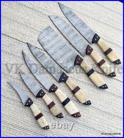 Vk4152 Handmade Damascus Steel Professional Home Chef Kitchen Knife Set