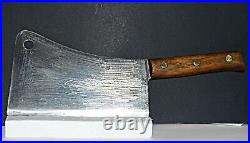 Vtg 1800s L&IJ White Buffalo NY No 9 Large Metal Butchers Meat Cleaver Usable