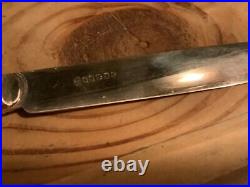 Vtg Joseph Elliot & Sons fruit forks knives silverware Bone Handle wood chest