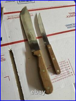 Vtg Rare Case XX Cutlery The Early Americans Kitchen Knife Set & Block Nice (jl)