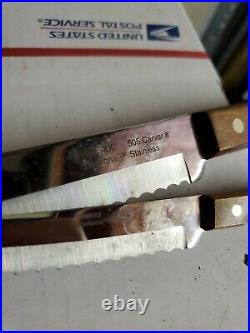 Vtg Rare Case XX Cutlery The Early Americans Kitchen Knife Set & Block Nice (jl)