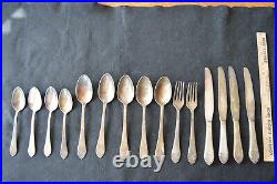 Waldorf Astoria Hotel Silverplate Flatware 15 Pc spoons/knives/forks Art Deco