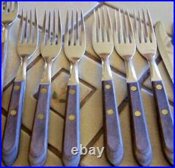 Washington Forge TOWN & COUNTRY Wood Handle & Stainless 44 Piece Flatware Set