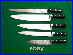 (lot Of 5) Sabatier France Knives Lion, Elephant Stainless